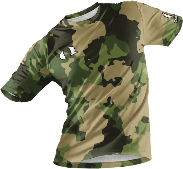 Woodland camo all-over wrap print soccer jersey