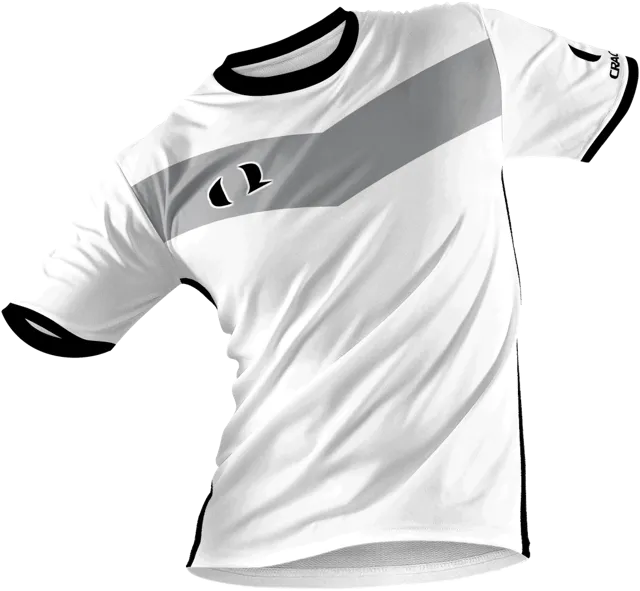White custom soccer jersey with grey Chevron graphic